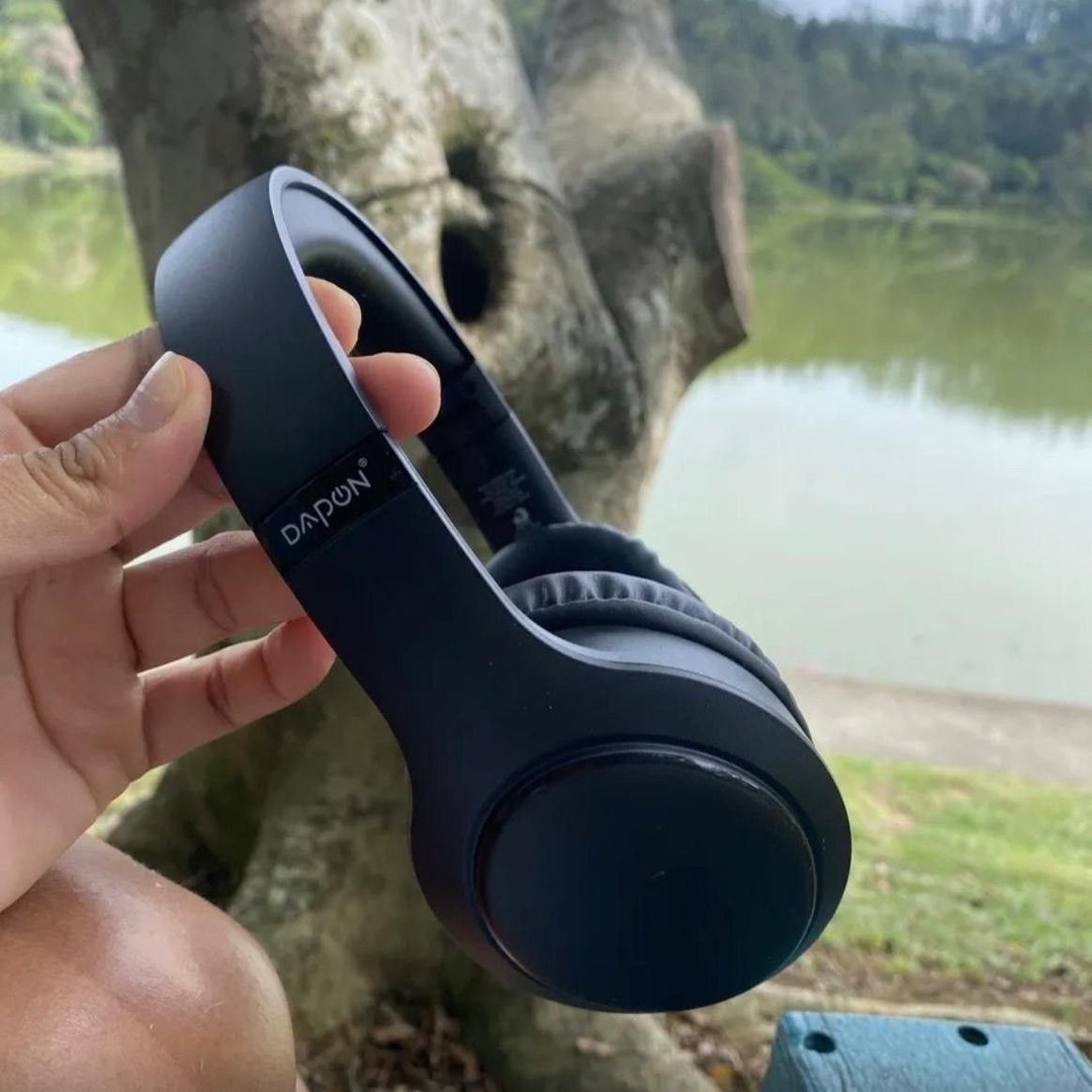 Fone De Ouvido Headphone Dapon H02d Bluetooth 5.1 Over-ear 22 Horas De Bateria Cor Preto