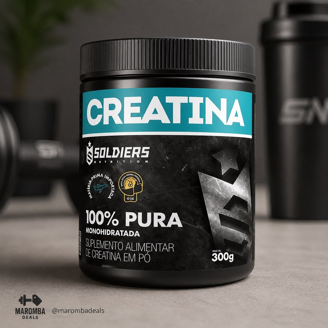 Creatina 300g Suplemento Monohidratada Em Pó 100% Pura - Soldiers Nutrition Sem Sabor