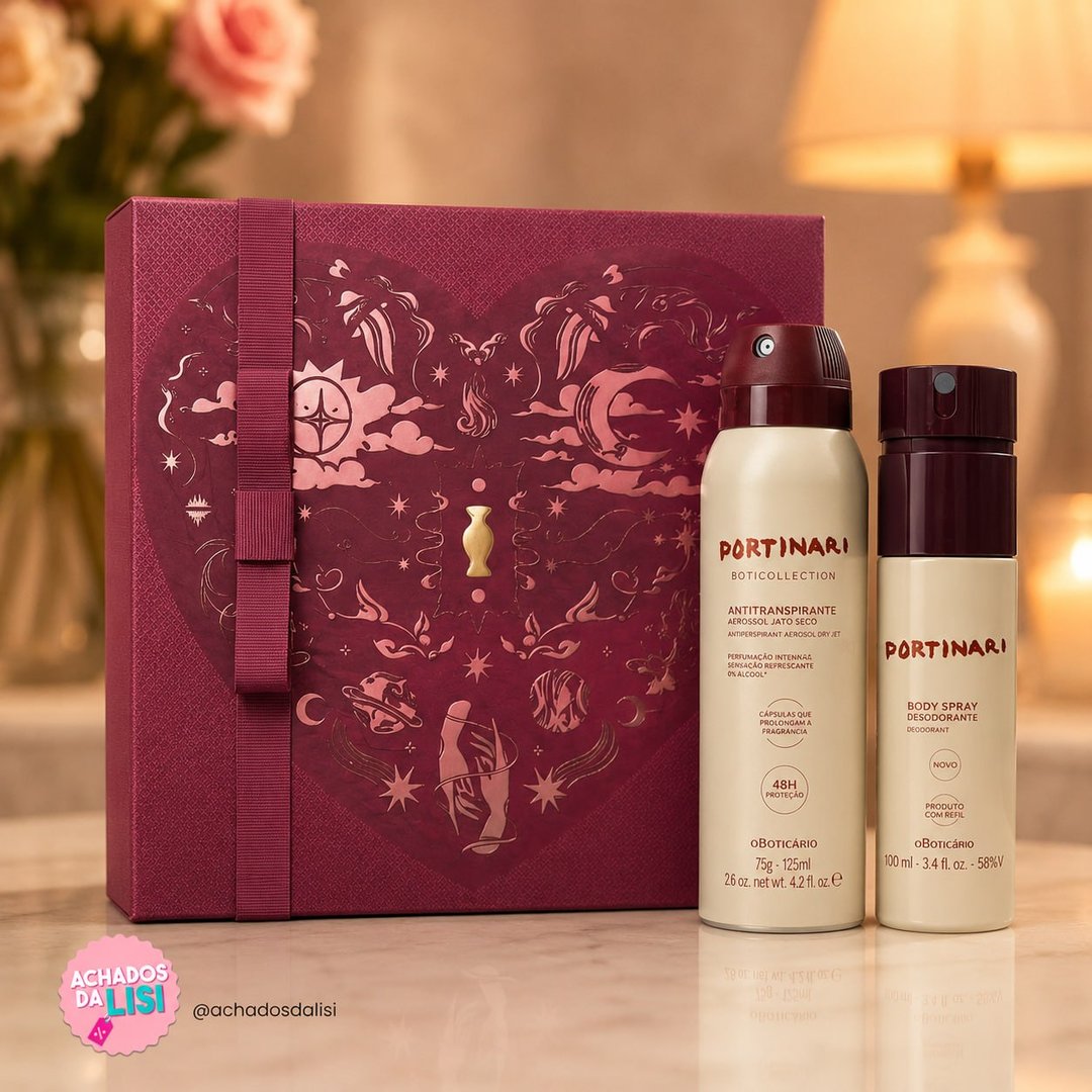 Combo Presente Dia Dos Namorados Portinari: Body Spray 100ml + Desodorante Antitranspirant...