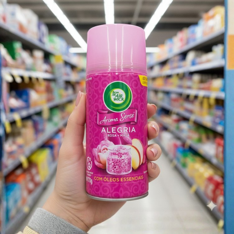 Bom Ar Aromatizador de ambiente Aerossol Automático Freshmatic Aroma Sense Alegria Refil 2...