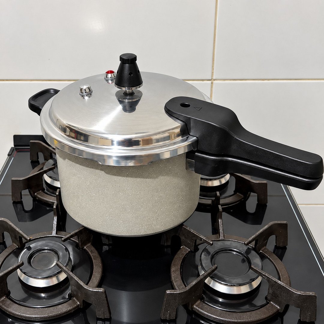 Panela De Pressão 4,2l Antiaderente De Indução Super Brinox Cor Cinza