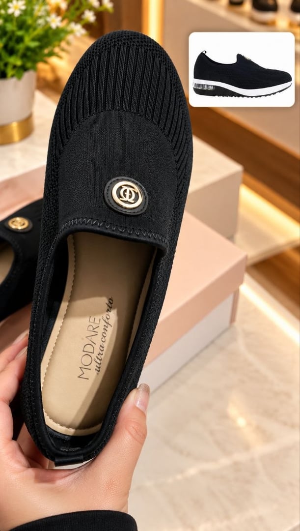 Tênis Feminino com Amortecedor Gel Modare Preto