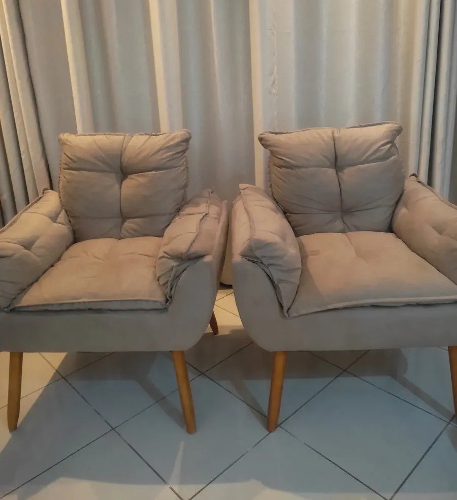 🤓Kit 2 Poltronas Decorativa Opala Para Quarto Sala De Estar