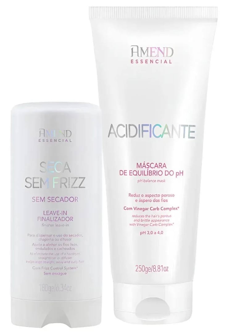 Kit Amend Essencial Acidificante e Leavein Redução de Frizz e Alinhamento