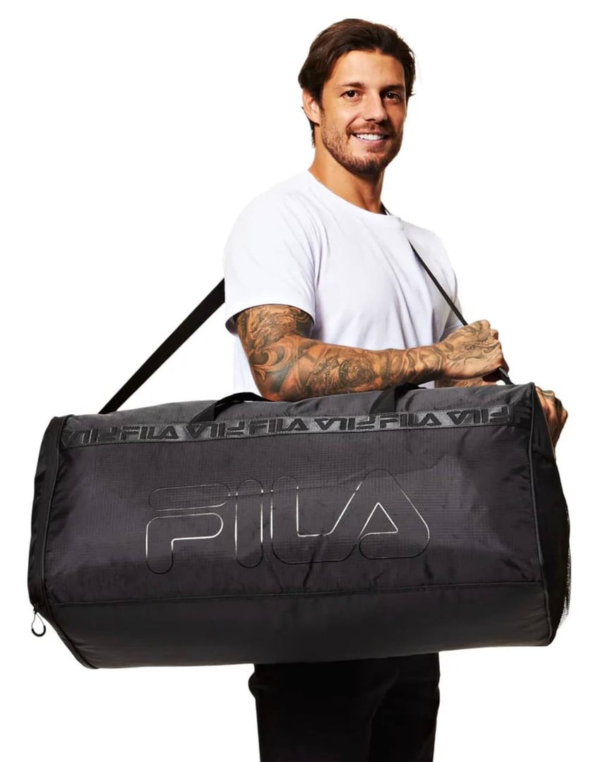 Bolsa Esportiva Masc/femi Sport Life Outline Poliéster Fila Preto Lisa