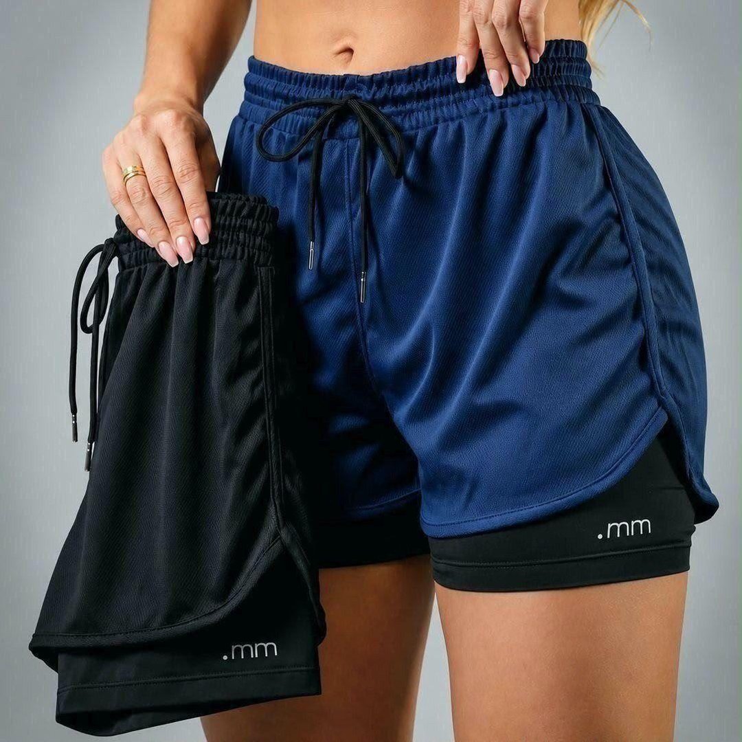 Kit 2 Shorts Duplo de Compressão Fitness
