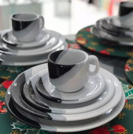 Aparelho de Jantar Cerâmica Brasilia Atual Redondo 20 Peças - 6 cores