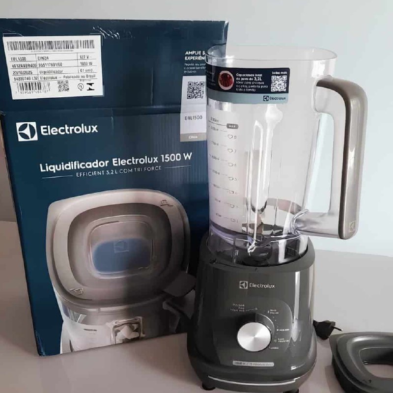 Liquidificador Electrolux 1500w Triforce 3,2L 15 Velocidades 6 Lâmina Antiderrapantes Cinz...