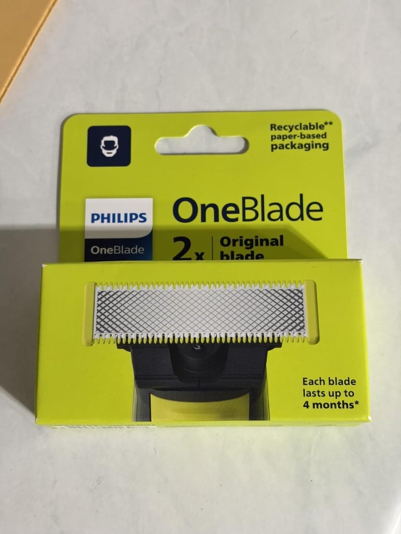 Philips OneBlade QP220/51 Lâminas de Reposição Masculinas em Aço Inoxidável – Pacote com 2 Unidades