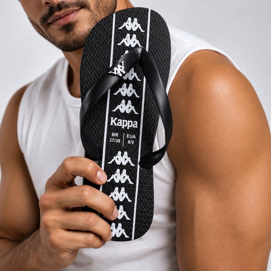 Chinelo Kappa Beach Adulto Unissex Em Borracha