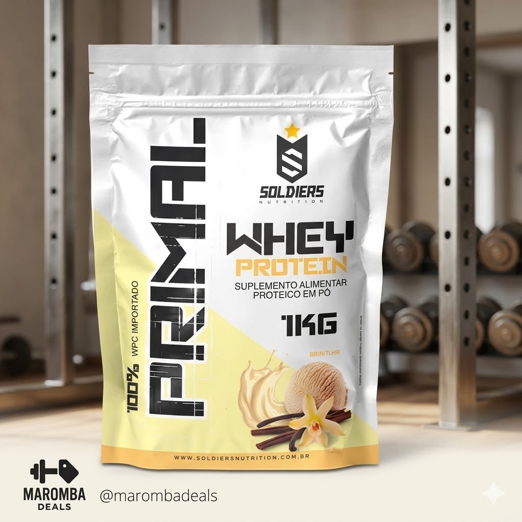 Whey Protein Primal 1kg Soldiers Nutrition Sabor Baunilha