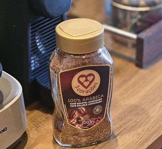 🤓3 Corações Café Solúvel Liofilizado, Vidro 100G