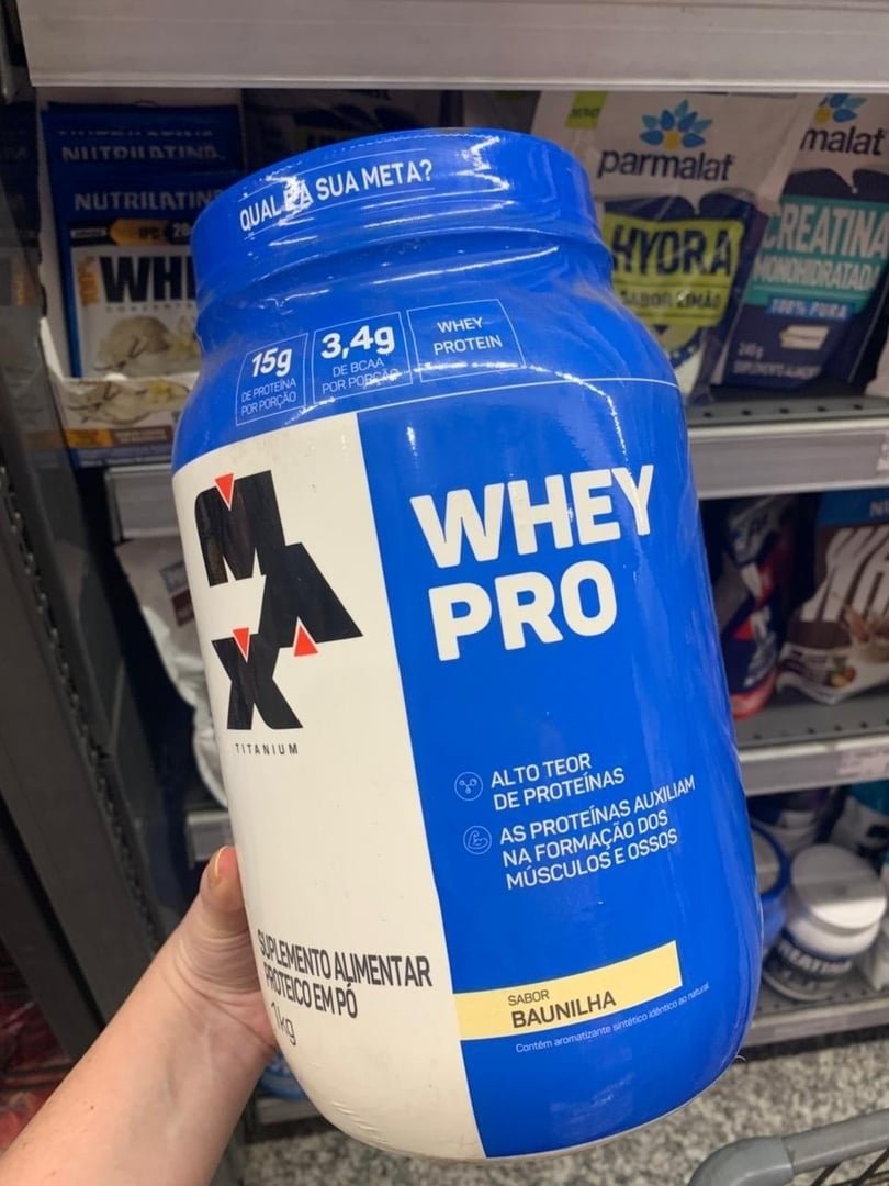 Max Titanium Whey Pro Pote 1kg Sabor Baunilha