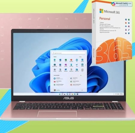 Notebook ASUS Vivobook Go 15 4GB RAM 128GB eMMC - Windows 11 + Microsoft 365 Personal Offi...