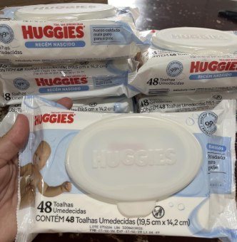 Pack 6 Lenços Umedecidos Huggies Recém-Nascido Sem Fragrância 48 Unidades