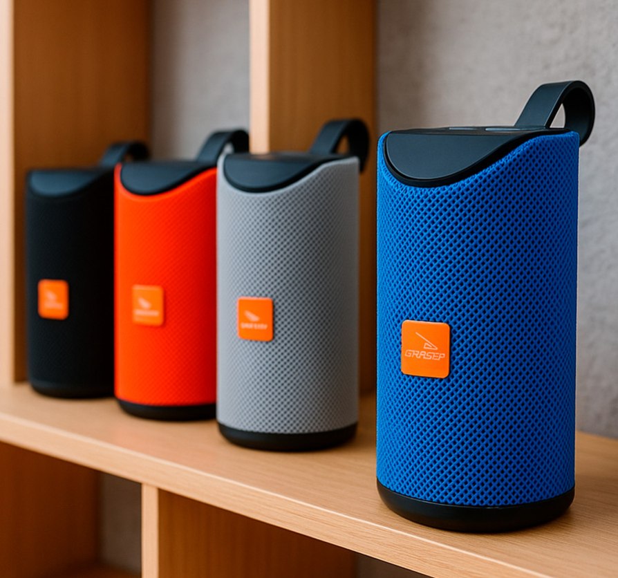 Caixinha de Som Portátil Grasep Bluetooth USB Rádio FM Entrada Auxiliar MicroSD 10W - 5 co...