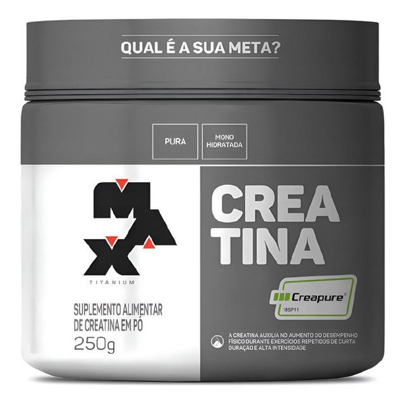 Suplemento Em Pó Pote 250g Creatina Creapure Max Titanium Sem Sabor