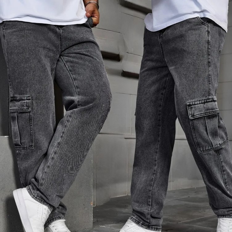 Calça Cargo Masculina Larga Skatista streetwear Tendência