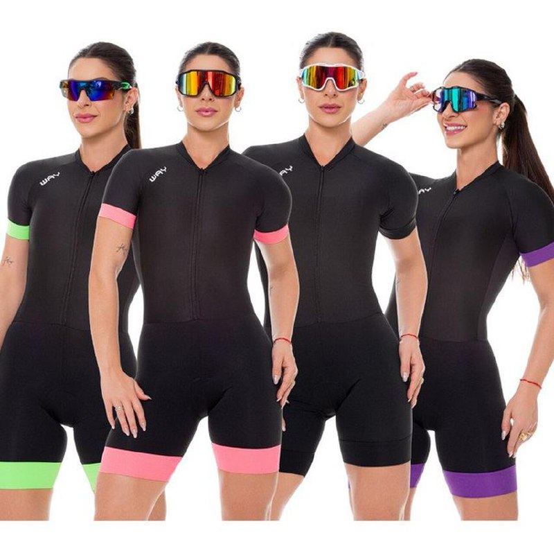 Macacão De Ciclismo Feminino Gel Roupa Diversos Macaquinho