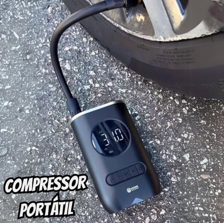 Compressor Calibrador Digital Portátil Rezzet p/ encher Pneus de Carro Bicicleta Motocicle...