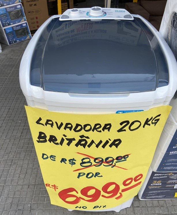 Lavadora Semiautomática Britânia 7 Programas 20,6kg - 110v