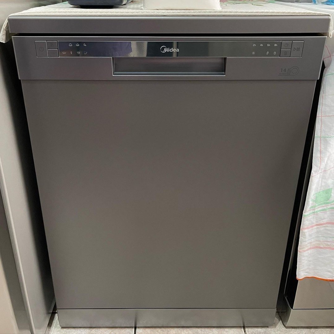 Lava-louças Midea 14 Serviços função pré lavagem, ECO, Meia Carga higienização até 70°C...