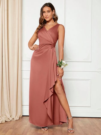 SHEIN Belle Vestido Sem Mangas Com Corte Transpassado
