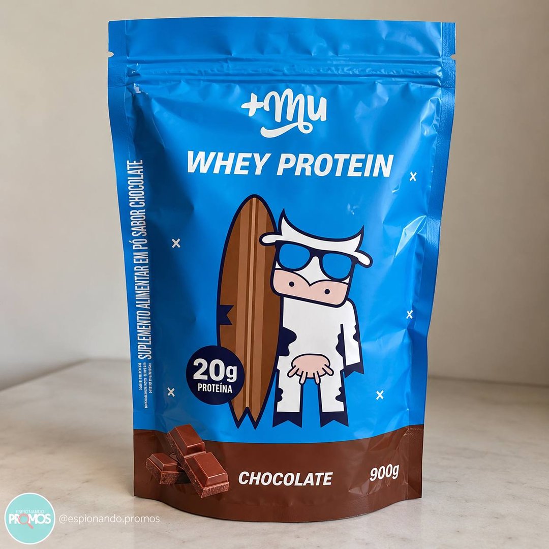 Whey Protein Concentrado +Mu 20g de Proteína - Chocolate - 900g