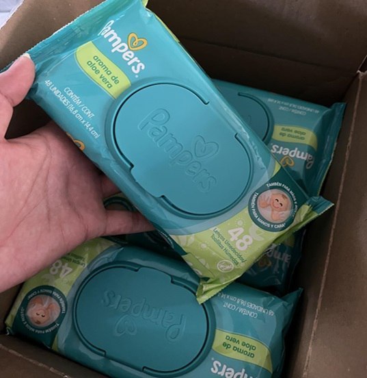 Kit 12 Pacotes Pampers Lenços Umedecidos Aloe Vera - 576 Unidades