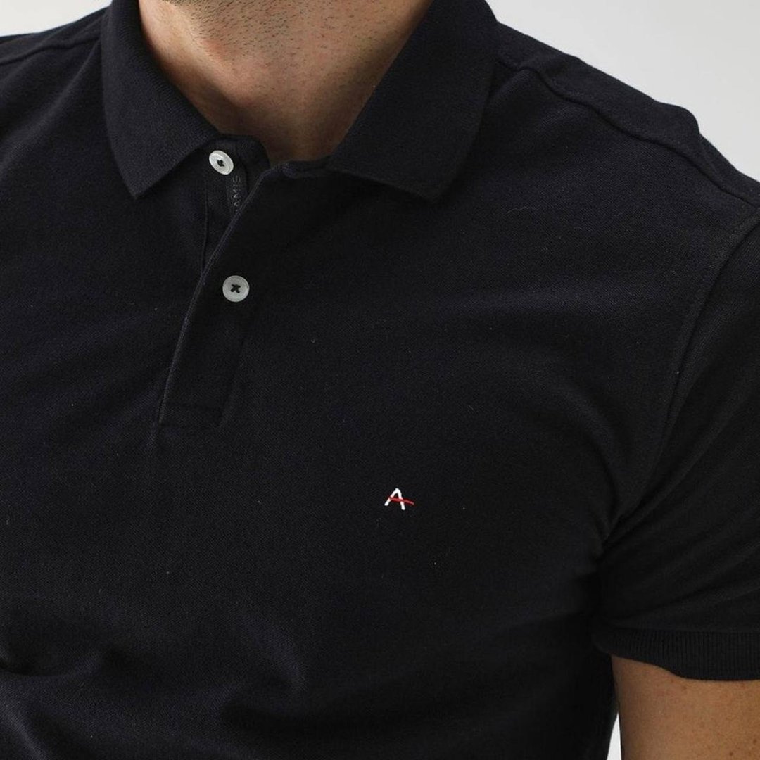 Polo Aramis Masculina Piquet Lisa Light Icon Preta Original