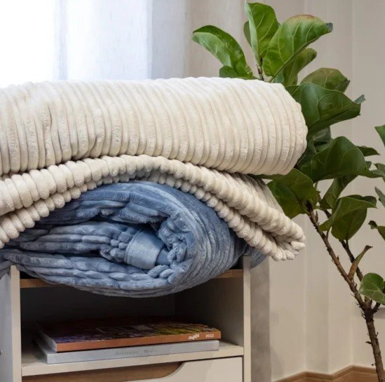 Manta Casal de Poliéster Karsten Linhares Azul Allure  230cm x 180cm