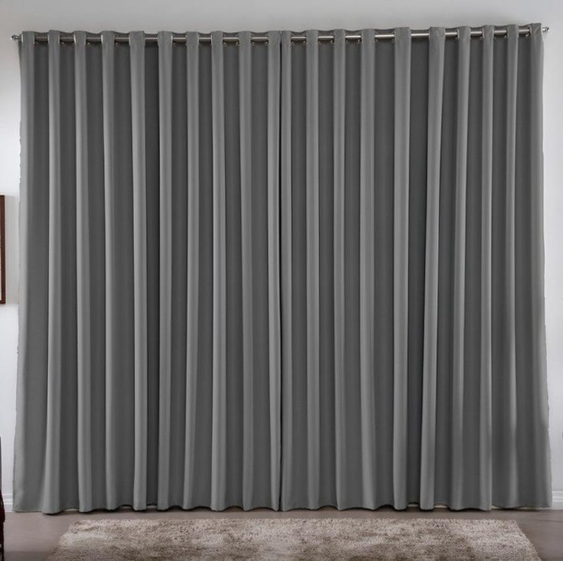 Cortina 3,00x2,80 Metros Blackout Blecaute Cinza Corta Luz Em Tecido Grosso Para Quarto E ...