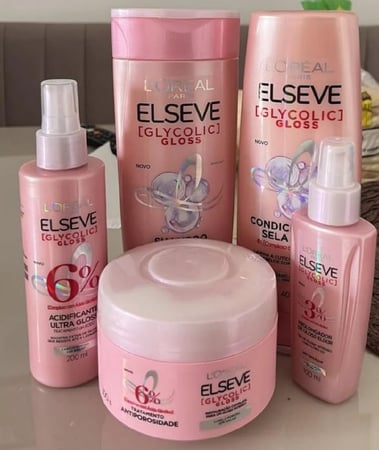 Kit Glycolic Gloss Shampoo+Condicionador+Acidificante+Creme de Tratamento+Sérum