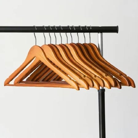 Kit Cabide De Madeira De Roupa Calça Adulto 100 Unidades Marfim