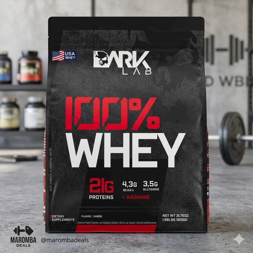 Whey Protein Concentrado 100% 900g Refil Dark Lab Sabor Morango