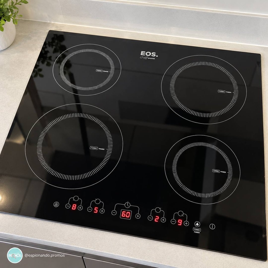 Cooktop De Indução 4 Bocas EOS 60cm Eci04ep Preto