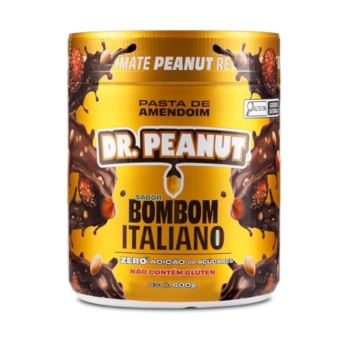 Pasta de Amendoim DR. Peanut Bombom Italiano 600G - Com Whey Protein