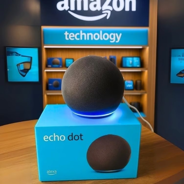 Alexa Echo Dot (Geração mais recente) Smart speaker som vibrante e potente, Wi-Fi e Bluetooth Acesso Antecipado à Alexa+