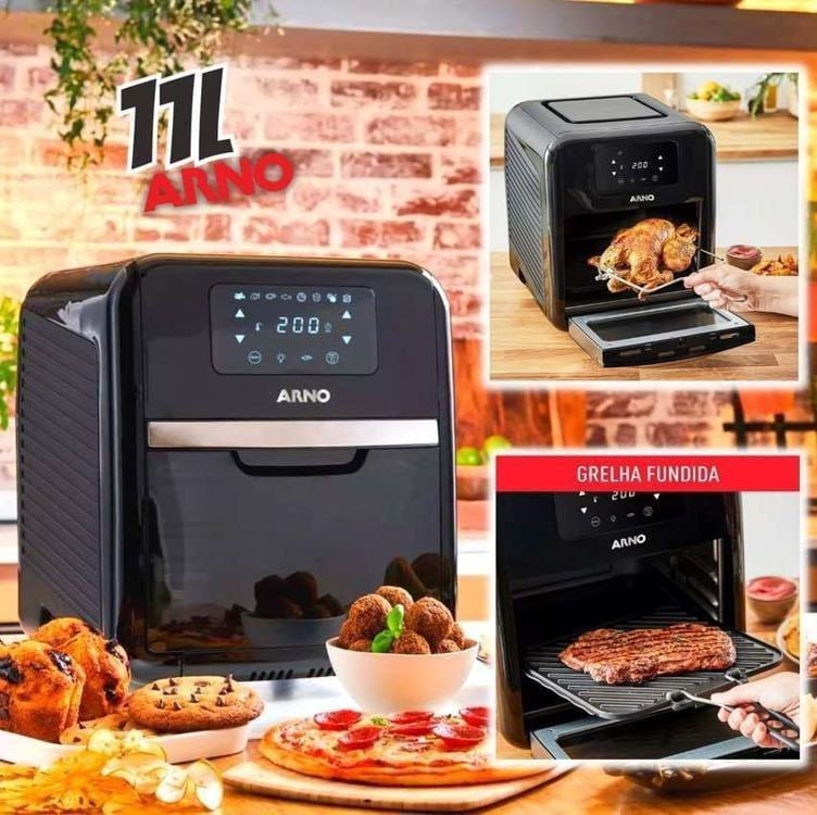 Airfry Oven Grill Arno Expert 9 Em 1 Digital 11l Preta Ufe9 Cor Preto