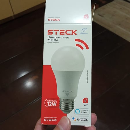 💡 Lâmpada Inteligente 7W Steck RGBW Wi-Fi Bivolt