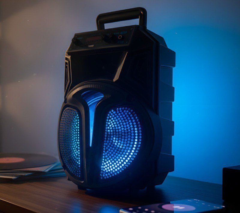 Caixa De Som Amplificada Bluetooth Rádio Fm 250w Rms Tws Led Rgb Portatil Sem Fio Usb Tcs300 Cor Preto The Black Tools 127/220v