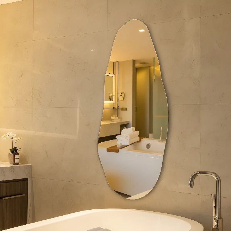 Espelho Orgânico 70cm Decoração Lapidado Design Moderno Luxo Quarto Sala Banheiro Hall Dec...