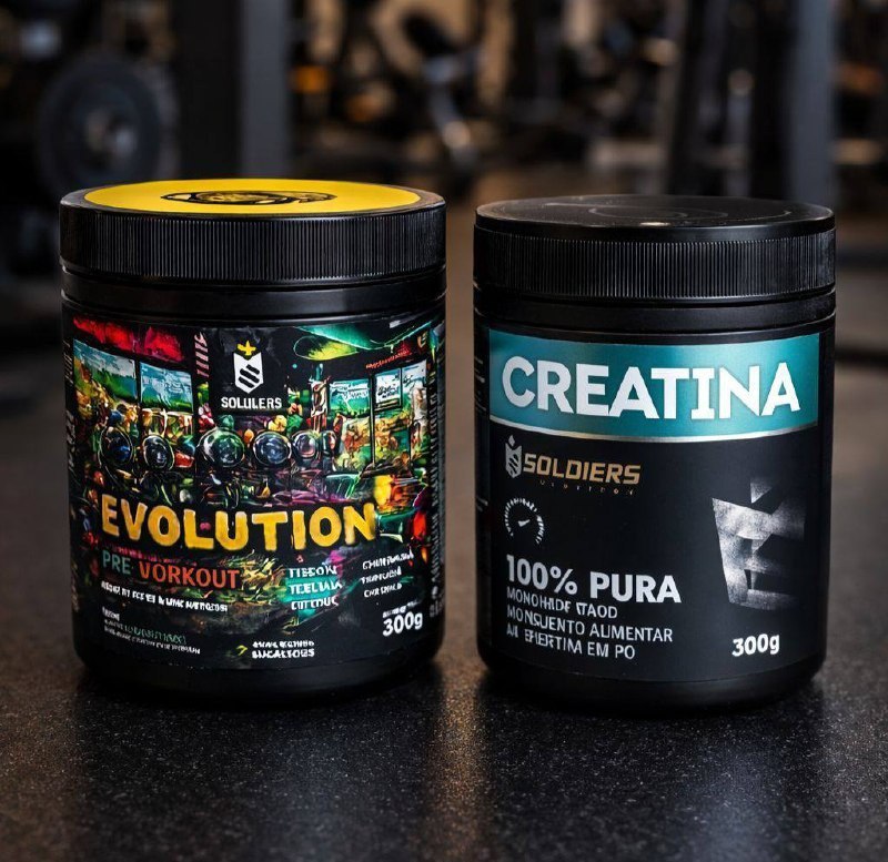 Kit: Creatina 300g + Pré-treino Evolution 300g Soldiers Nutr