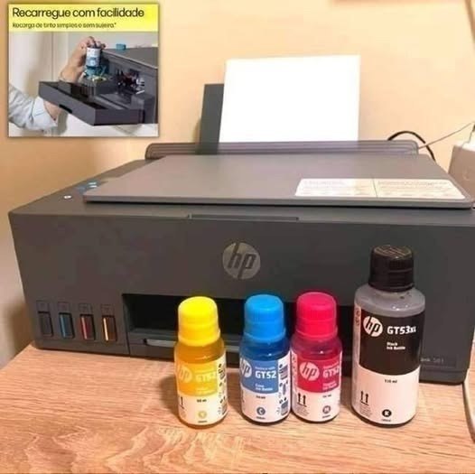 Impressora Multifuncional HP Smart Tank 589 Tanque de Tinta Colorida Wi-Fi USB Alta Economia Copiadora e Scanner - Bivolt