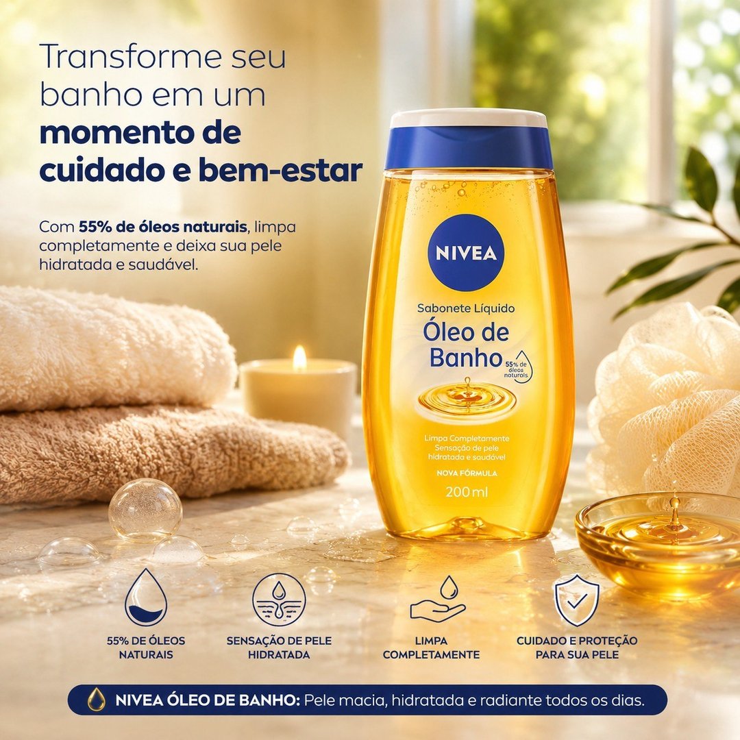Sabonete Líquido Nivea Óleo de Banho 200ml