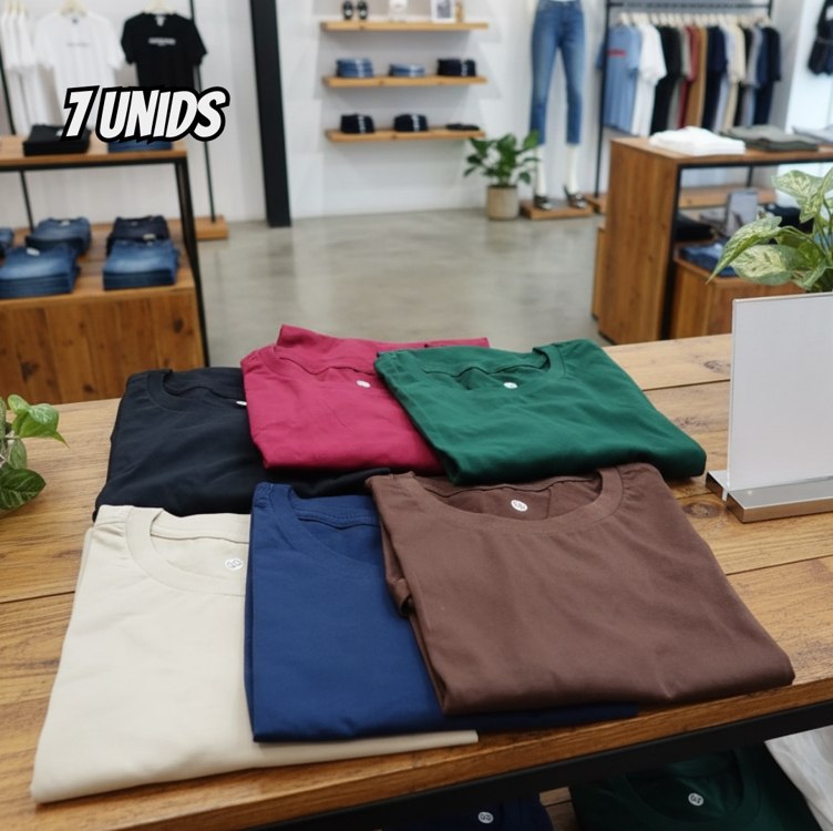 Kit 7 Camisetas Basica Masculina Algodão Fio 30.1 Premium
