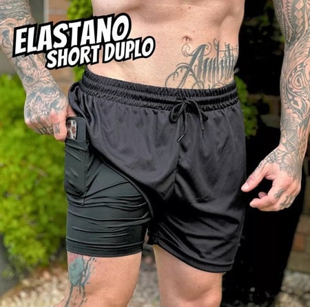 Bermuda 2 Em 1 Short Duplo Masculino Academia Treino Corrida