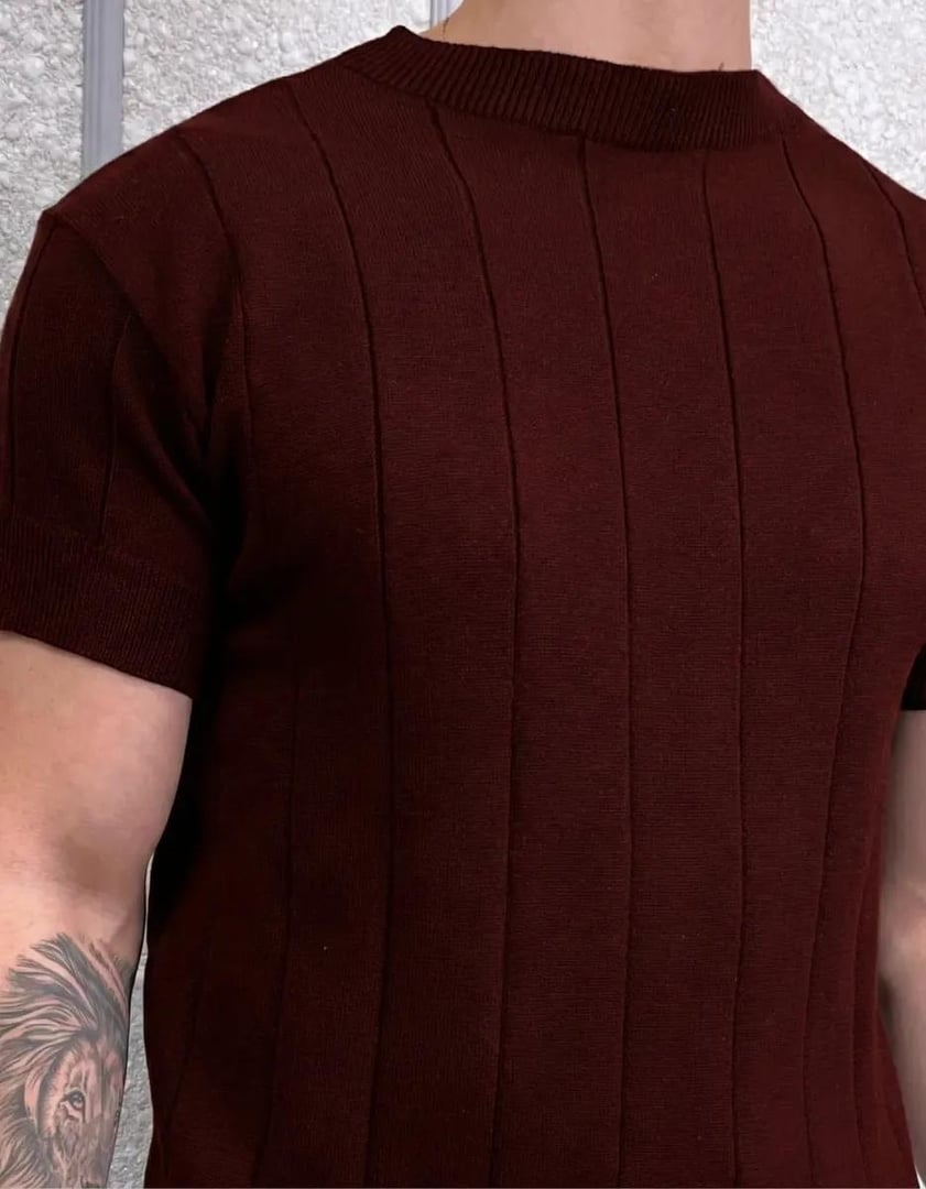 Camiseta Masculina Tricô Modal Premium Canelada Macia Social