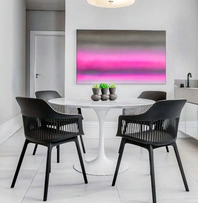 Kit 8 Poltronas Montreal Marcela Assento Estofado Moderna Estrutura Da Cadeira Preta