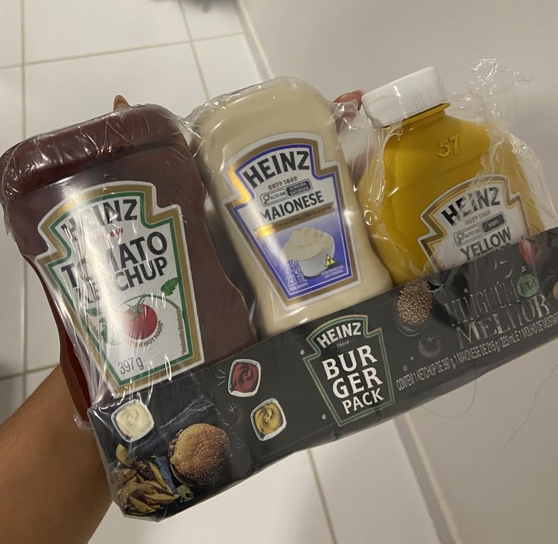 Kit Heinz Pack Hamburguer Ketchup 397G + Maionese 215G + Mostarda 255gG